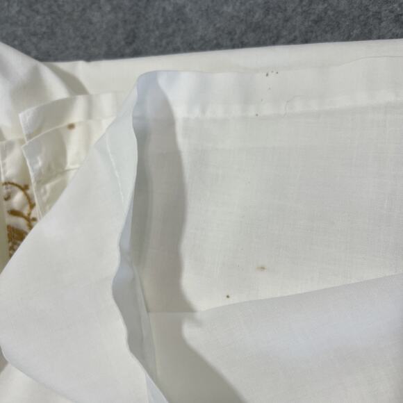 Vtg WAMSUTTA Superlin Standard Twin Flat Sheet No Iron 70s USA Gold White - Picture 3 of 5